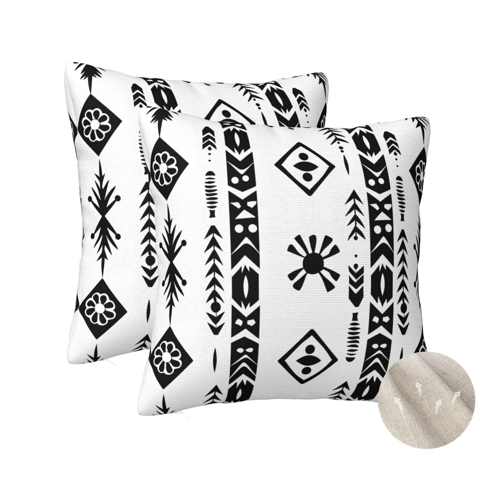 Coussin canapé avec lot de 2 housse coussin 60x60 cm pour salon
