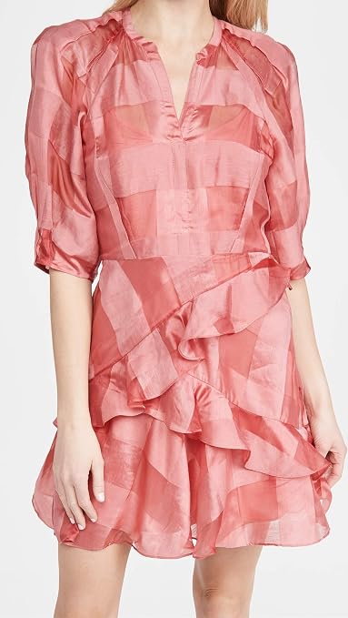 rebecca taylor organza dress Applique Sculptured Midi Dress