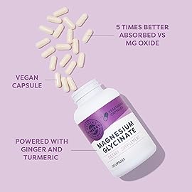 VIMERGY Magnesium Glycinate - Stress Support - Chelated to Avoid Tummy Upset*- Promotes Heart Health & Energy*- Kosher, Vegan Gluten-Free - 180 Caps