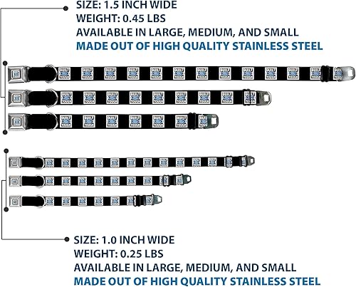 Miniatura 3 de Buckle-Down BUILT FORD TOUGH Logo2 - Collar de perro con hebilla para cinturón de seguridad, negroblancoazul, 1 pulgada de ancho, se adapta a cuello