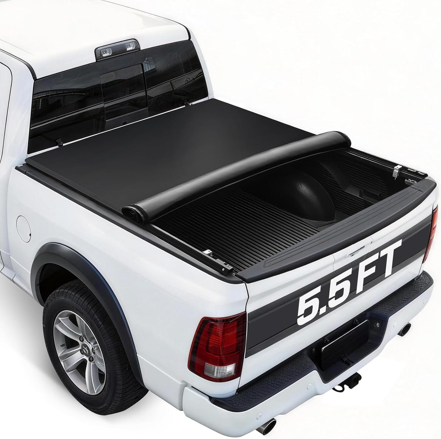 RHOBRA Soft Roll-up Truck Bed Tonneau Cover Compatible with 2004-2026 Ford F-150 F150 with 5.5ft Bed, 26.5oz Vinyl Soft Truck Bed Cover, Weather Resistant Bed Cover