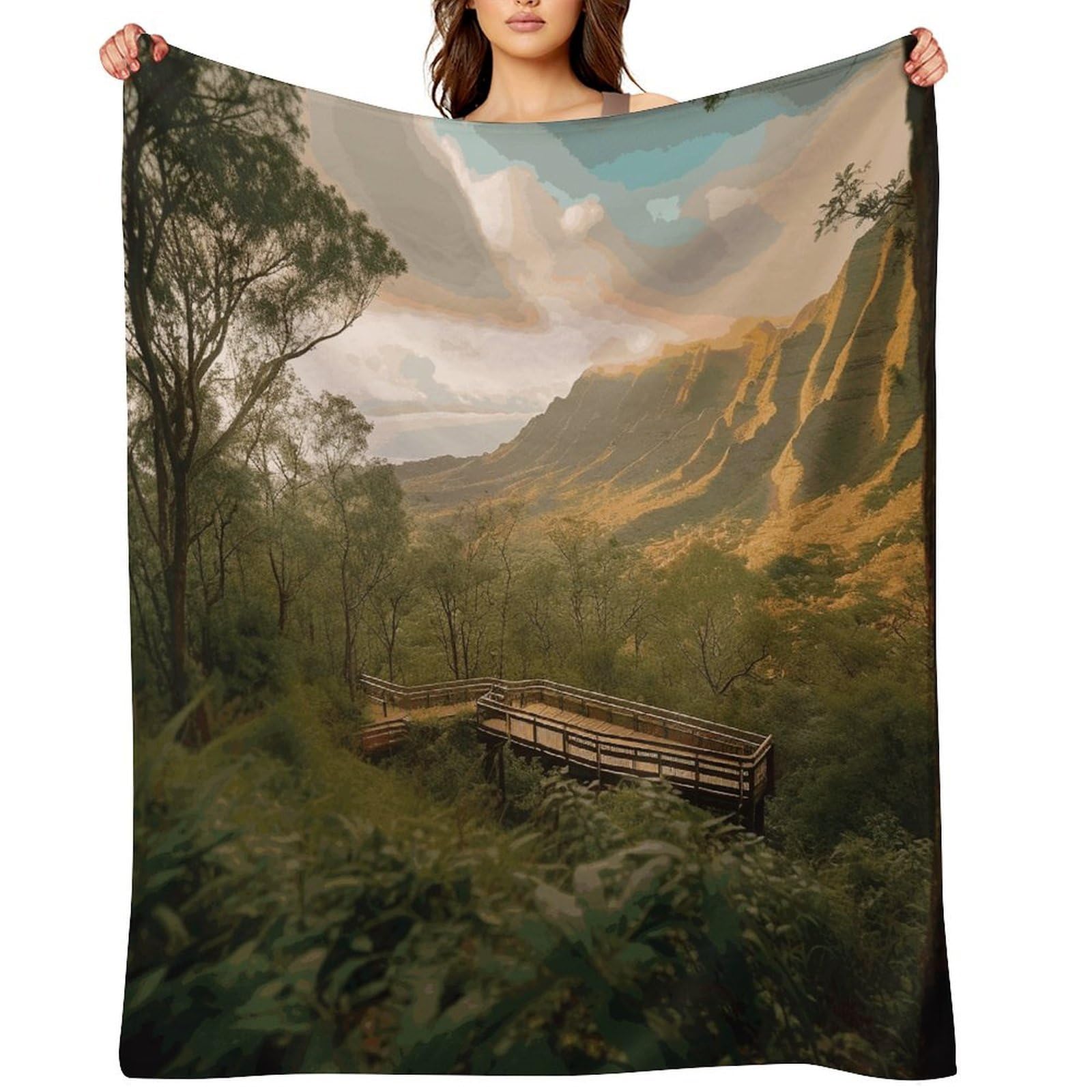 Flannel Wilderness Park Throw Blanket for Couch Super Soft Fuzzy Cozy Flannel Blankets No Shed No Pilling FAnti-Static Winter Bed Blanket Decorative and Giftable Blankets