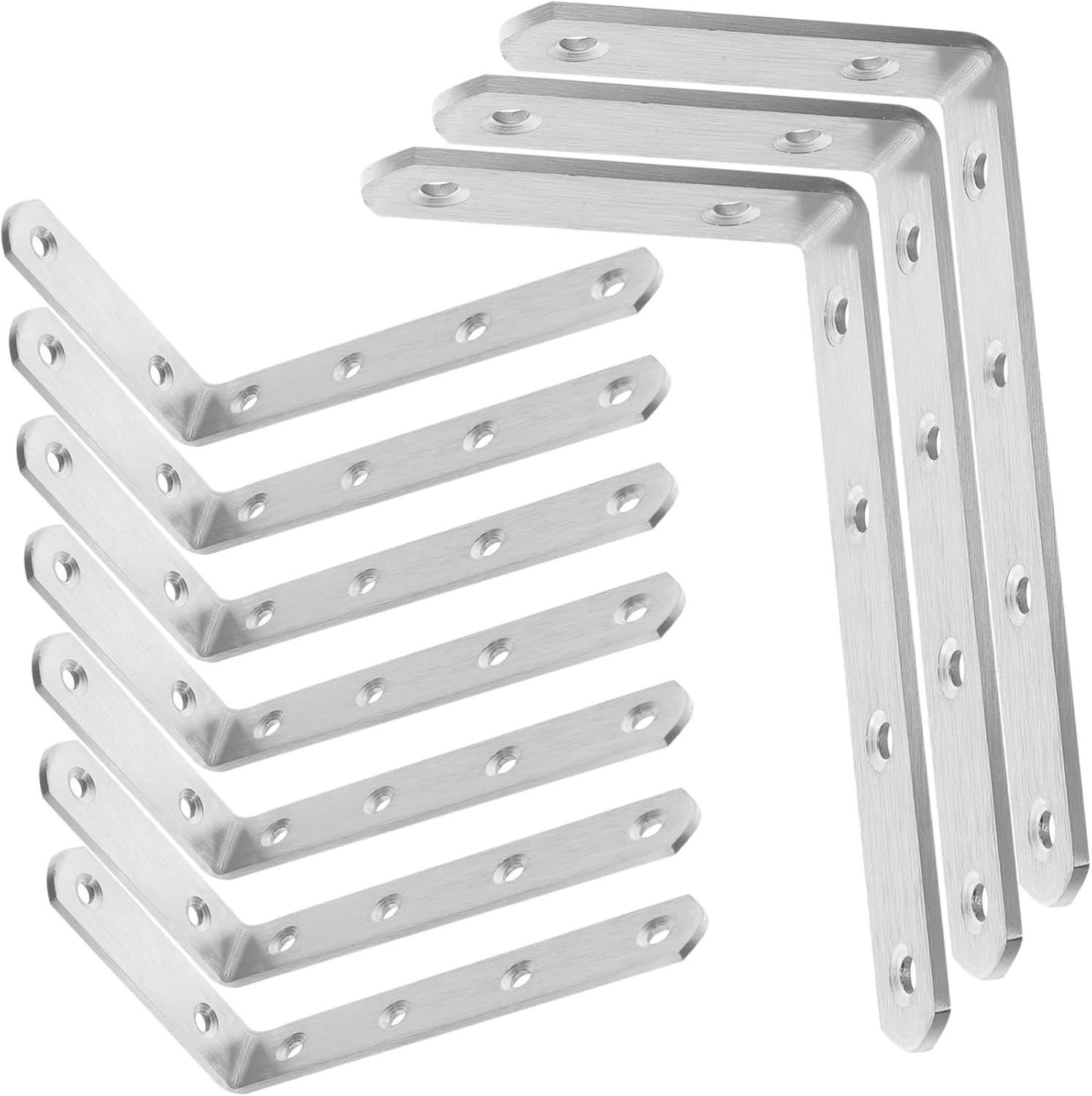 Angoily 10pcs Shaped Shelf Brackets Stainless Steel Heavy Duty Shelf Support Brackets