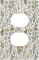 Vista 118 de William Morris Floral Boho Azul Medianoche Azul Bohemio Flor 1 Banda Dúplex Cubierta de Salida Decorativa Receptáculo Único Interruptor Eléctrico