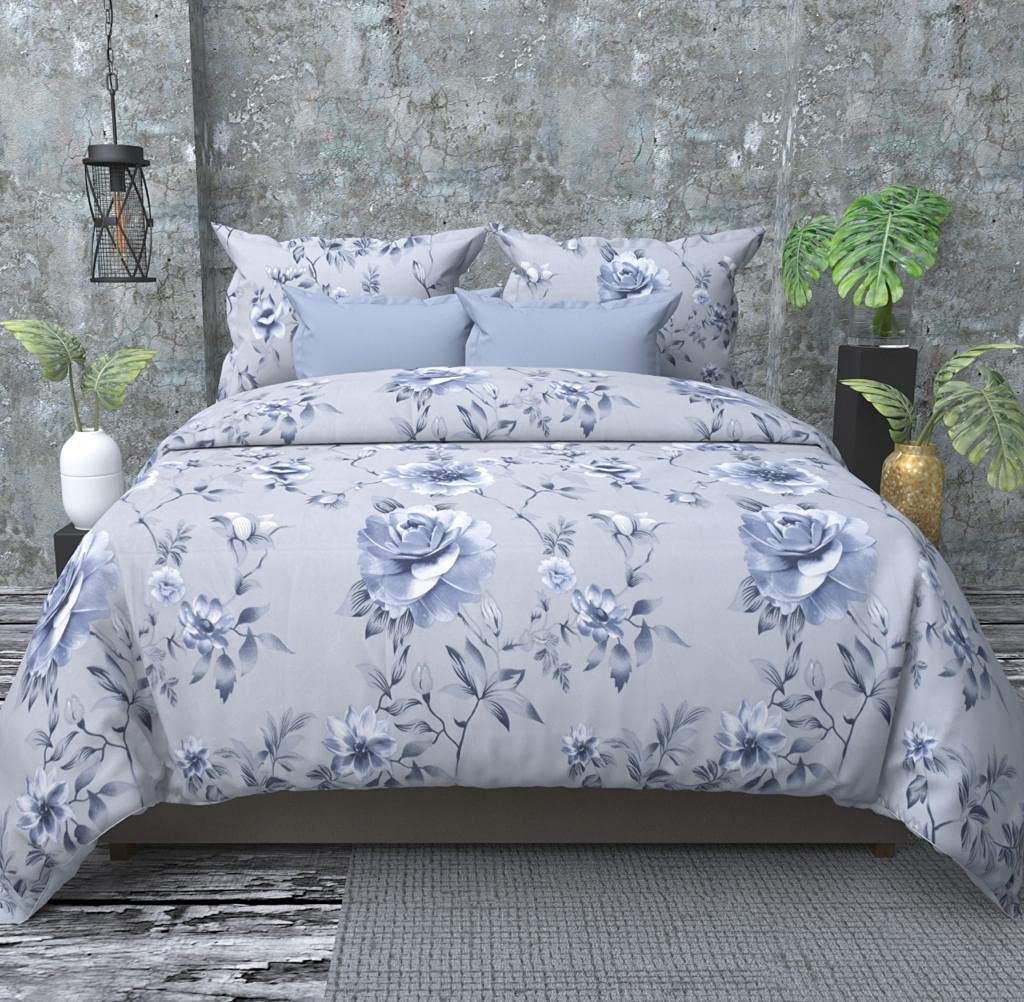 Laying Style™Glace Cotton Single Bed Quilt Cover/Duvet Cover/Rajai Cover/Blanket Cover with Zipper (60 X 90 Inches, Multicolor)-image-49