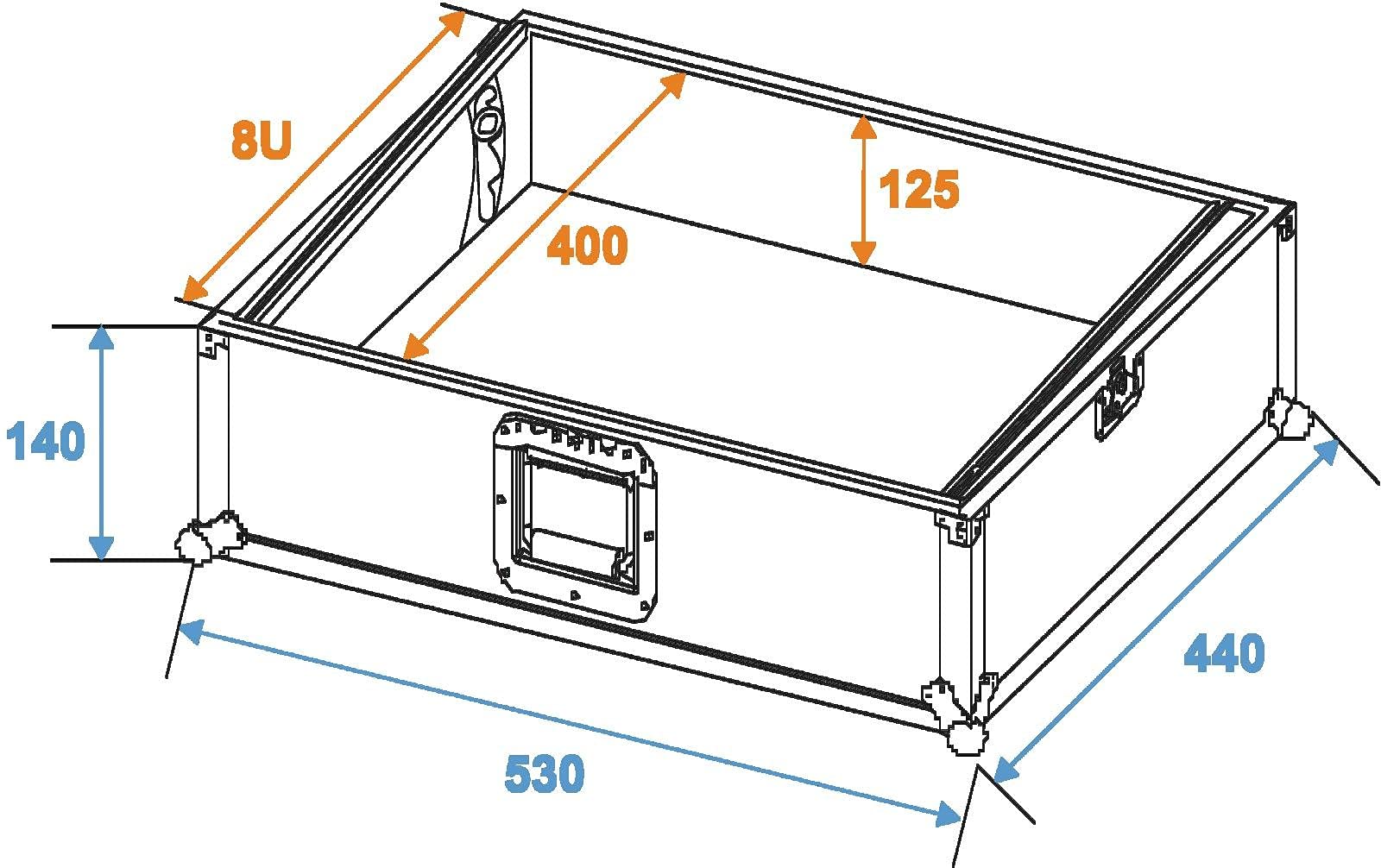 ROADINGER Mixer-Case Profi MCV-19, variabel, sw 8HE | Flightcase für 483-mm-Geräte (19")