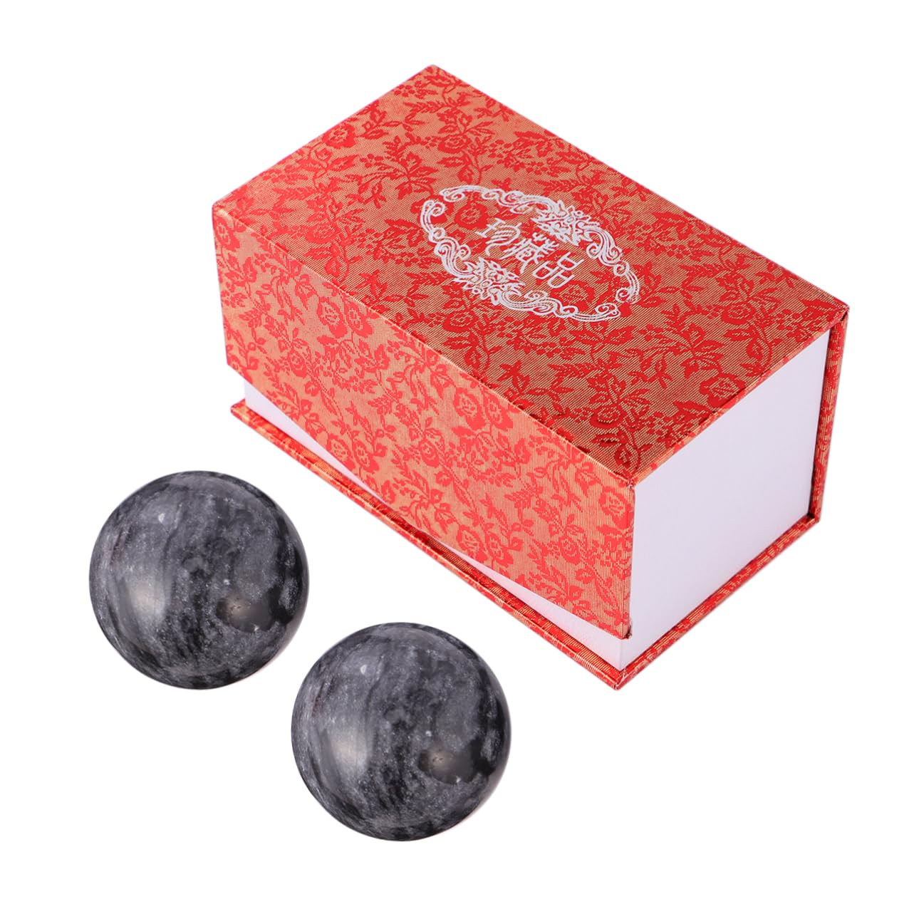 minkissy Pelota de rehabilitación de fitness para ancianos, bola de jade natural, bola sólida de sostenimiento, bolas de masaje para ejercicios de mano, bolas de masaje para ejercicios de balonmano,