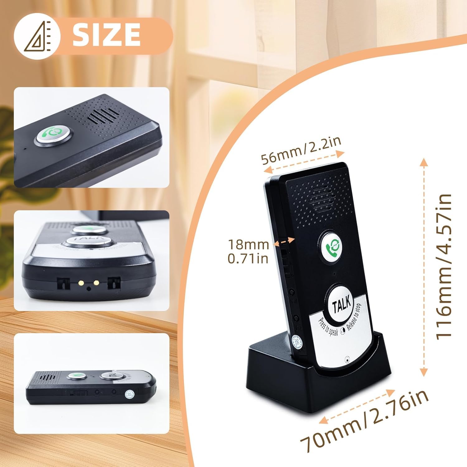 2 Way Voice Intercom, 1000m Long Range Wireless Waterproof Intercom with 2 Bases - Image 4