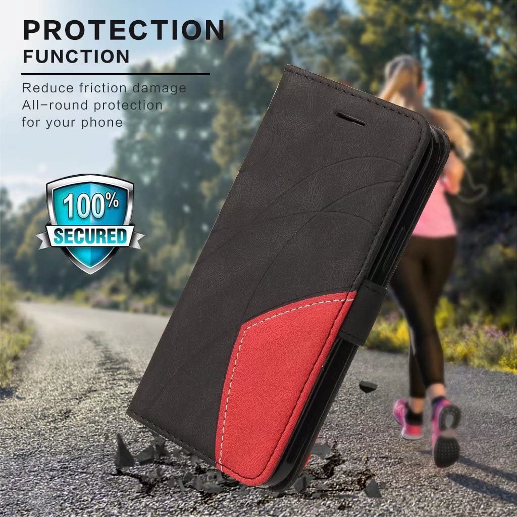 Custodia A Portafoglio In Pelle PU Con Supporto E Slot Per Schede Per Oppo Find X3 Neo / Reno5 Pro Plus 5G, Nera, Chiusura Magnetica