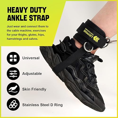 Miniatura 5 de Juego de 7 almohadillas para pesas con correa de tobillo para máquinas de cable, bandas de resistencia, barras olímpicas estándar para sentadillas,