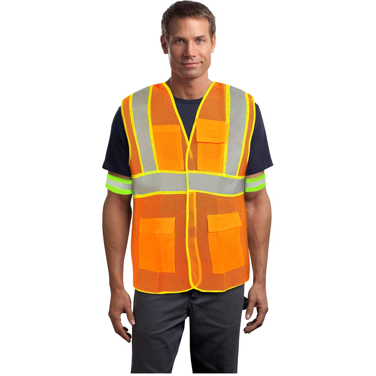 VRITRAZ Reflective Safety Vest and 2 Armband, High Visibility Neon Waistcoat for Running Cycling Sports with 2 Inch Reflective Strips (B08MW9V252) Amazon Price History, Amazon Price Tracker