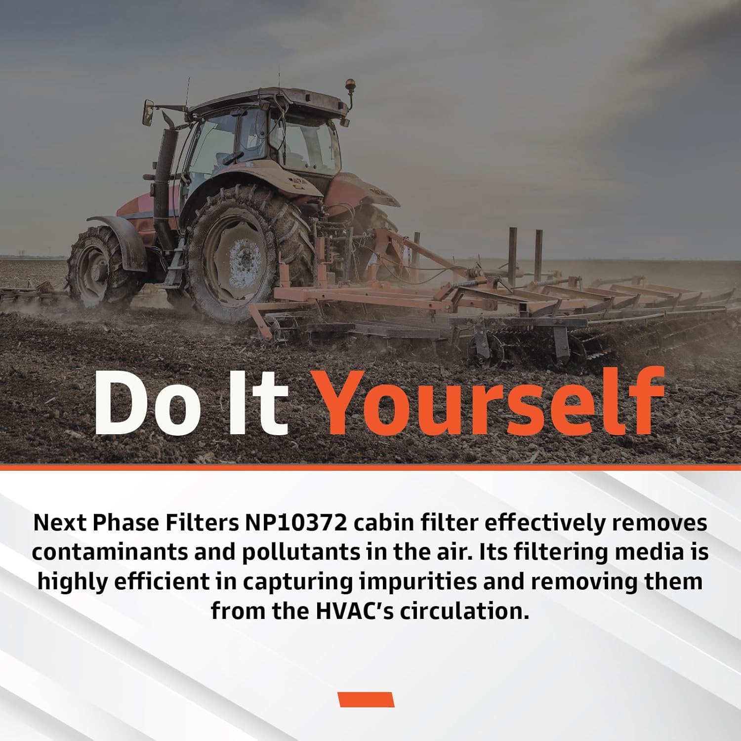 Cabin Filter - Pack of 1 - Compatible with Case Wheel & New Holland Tractors - Cabin Air Filter Replacement - Replaces O.E. 84577445, 84587832; Wix WP10372 - Climate Control System Accessories