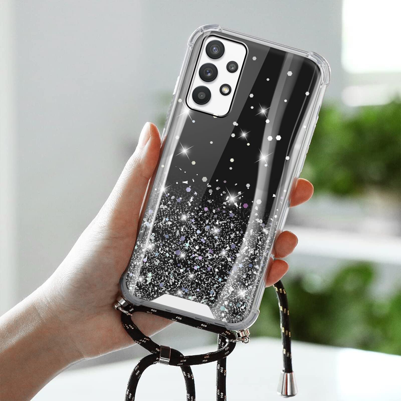 Vauki Handyhülle Mit Band Für IPhone XR – Glitzernd, Stoßfest & Mit Umhängbarer Lanyard-Kordel