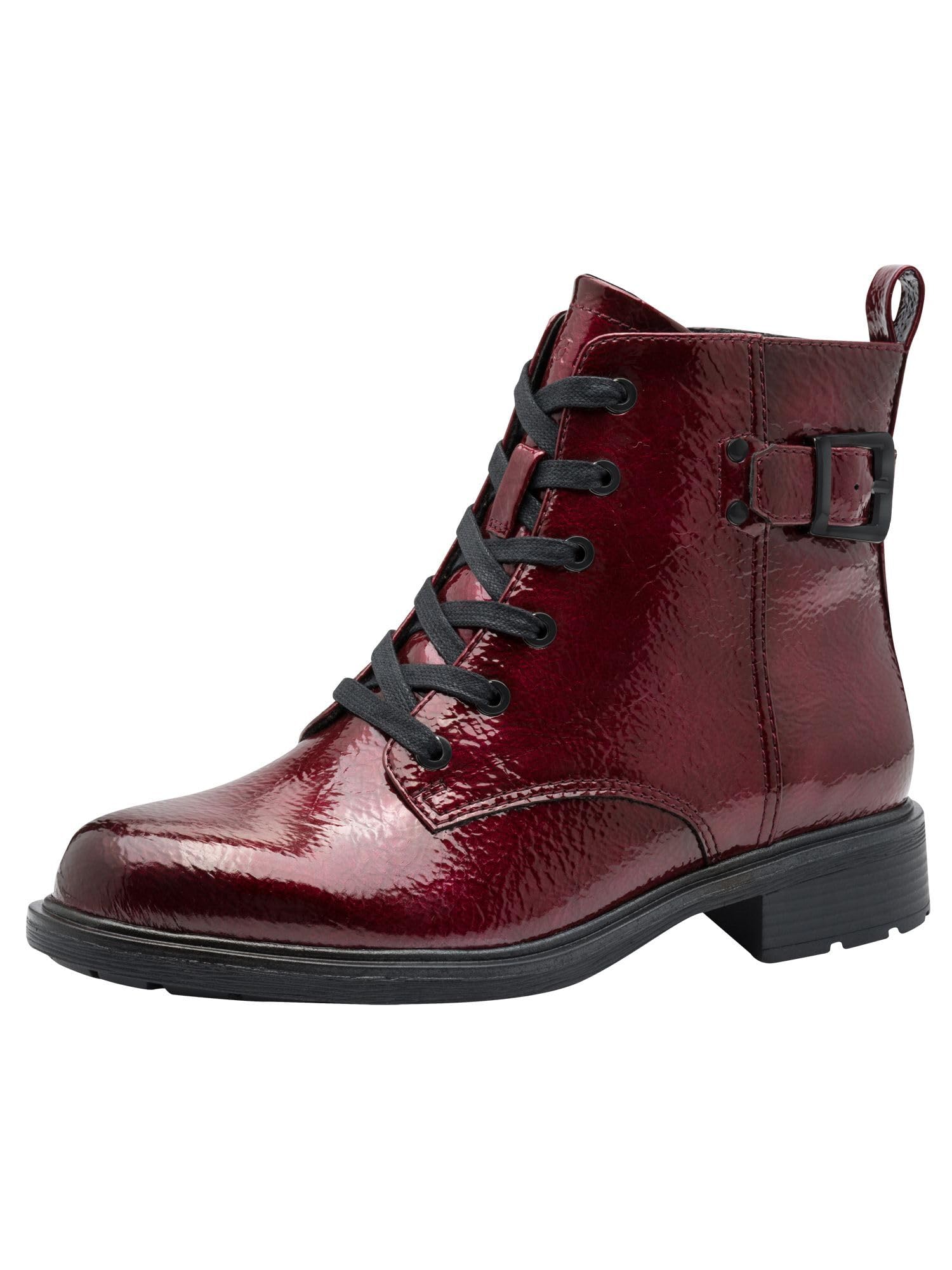 Jana Women’s Ankle Boots with Buckle Vegan, Vino Patent, 6,5 UK