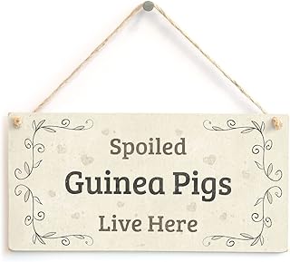 Meijiafei Spoiled Guinea Pigs Live Here - Gift Sign For Guinea Pig Owners 10"x5"