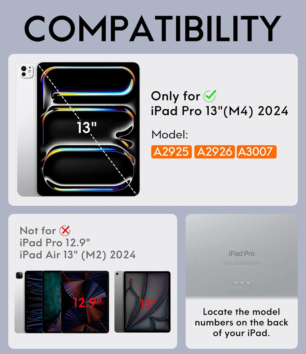 CHESONA for iPad Pro 13 Inch Case 2024 with Keyboard (M4) 2024, Magnetic Detachable Keyboard with Backlit, 2 Wireless Channels, Touchpad & Pencil Holder, Precise Cutouts Case for iPad Pro 13'', Black