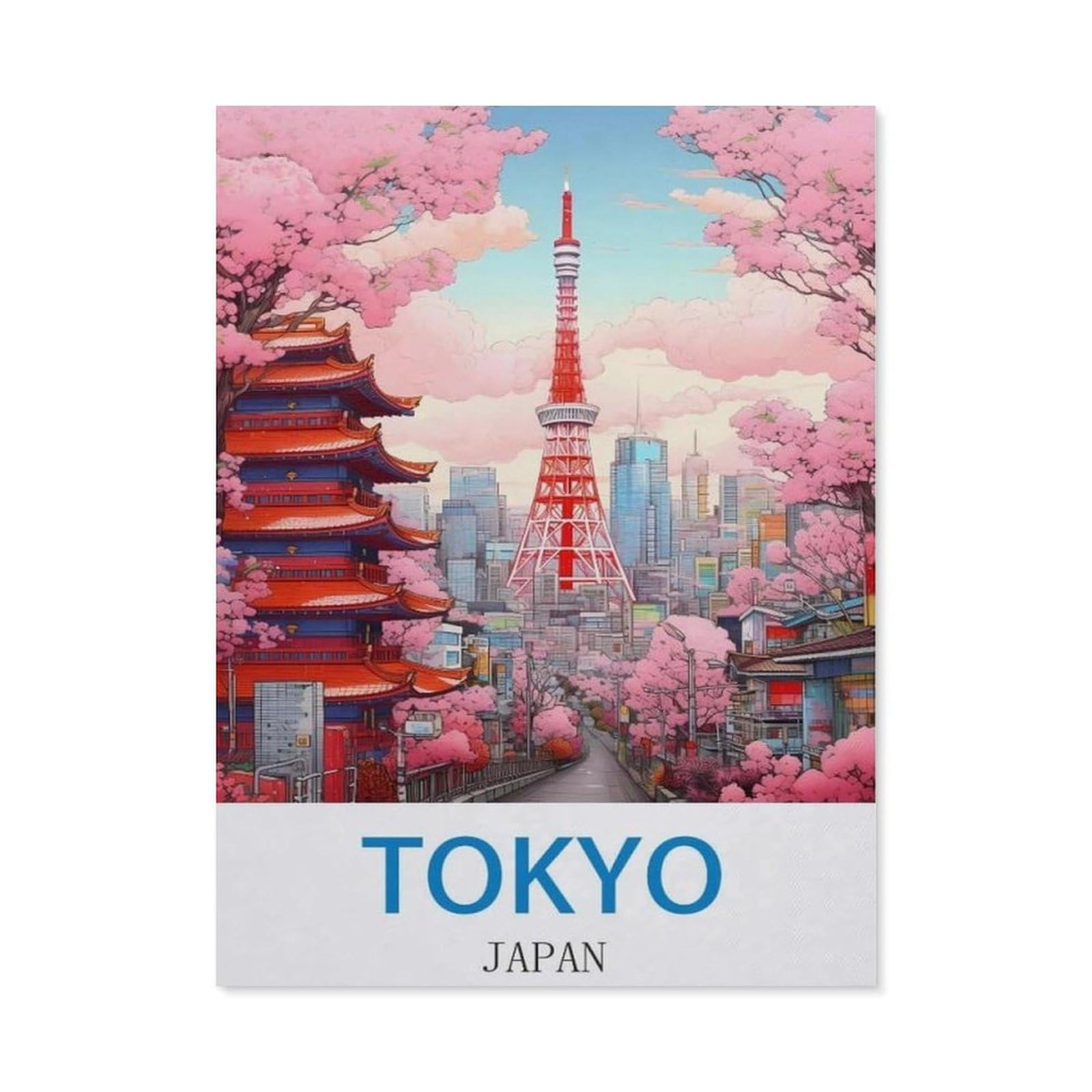 Vintage Wall Decor Metal Poster Plaque，Tokyo Japan(20x30cm）