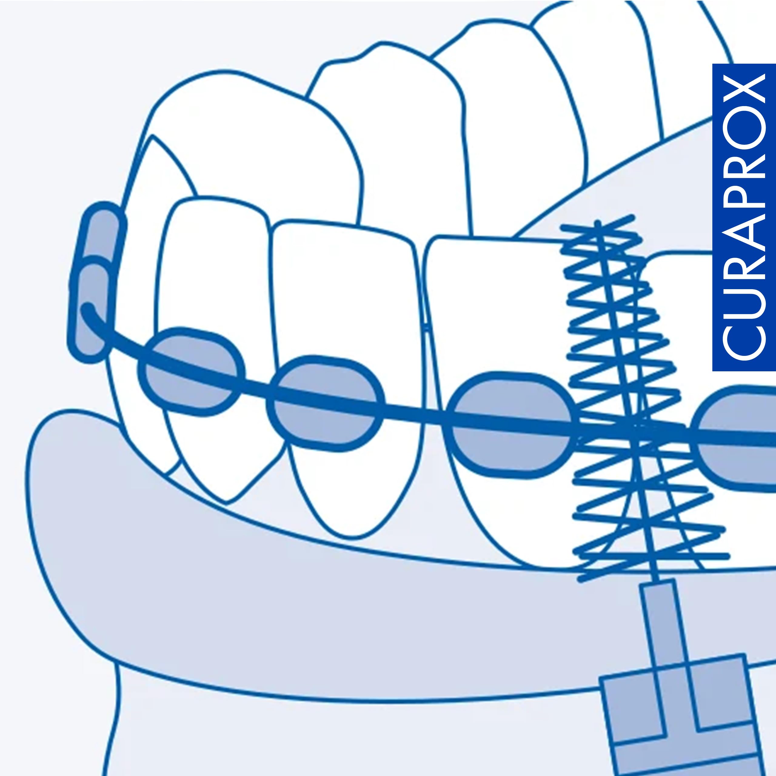 Curaprox Spazzolino interdentale Refill Ortho-Size 14 per bretelle & Ortodontico Cura/Ultra-Fine filamenti per la pulizia delicata/Arancione / 4-Pack/Progettato in Svizzera