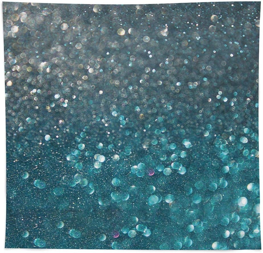 Allenjoy 8x8ft Bokeh Blue and Silver Glitter Spots