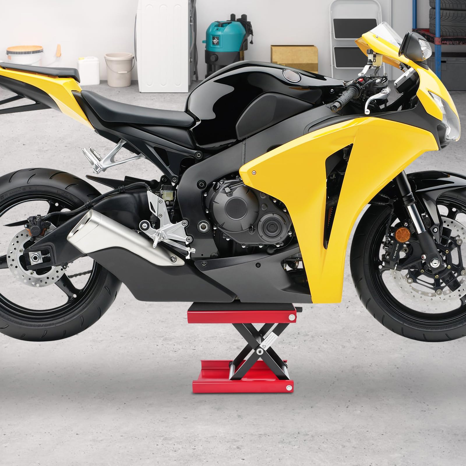 Sollevatore per moto SHZICMY, cavalletto regolabile 93-350mm, portata 500 kg