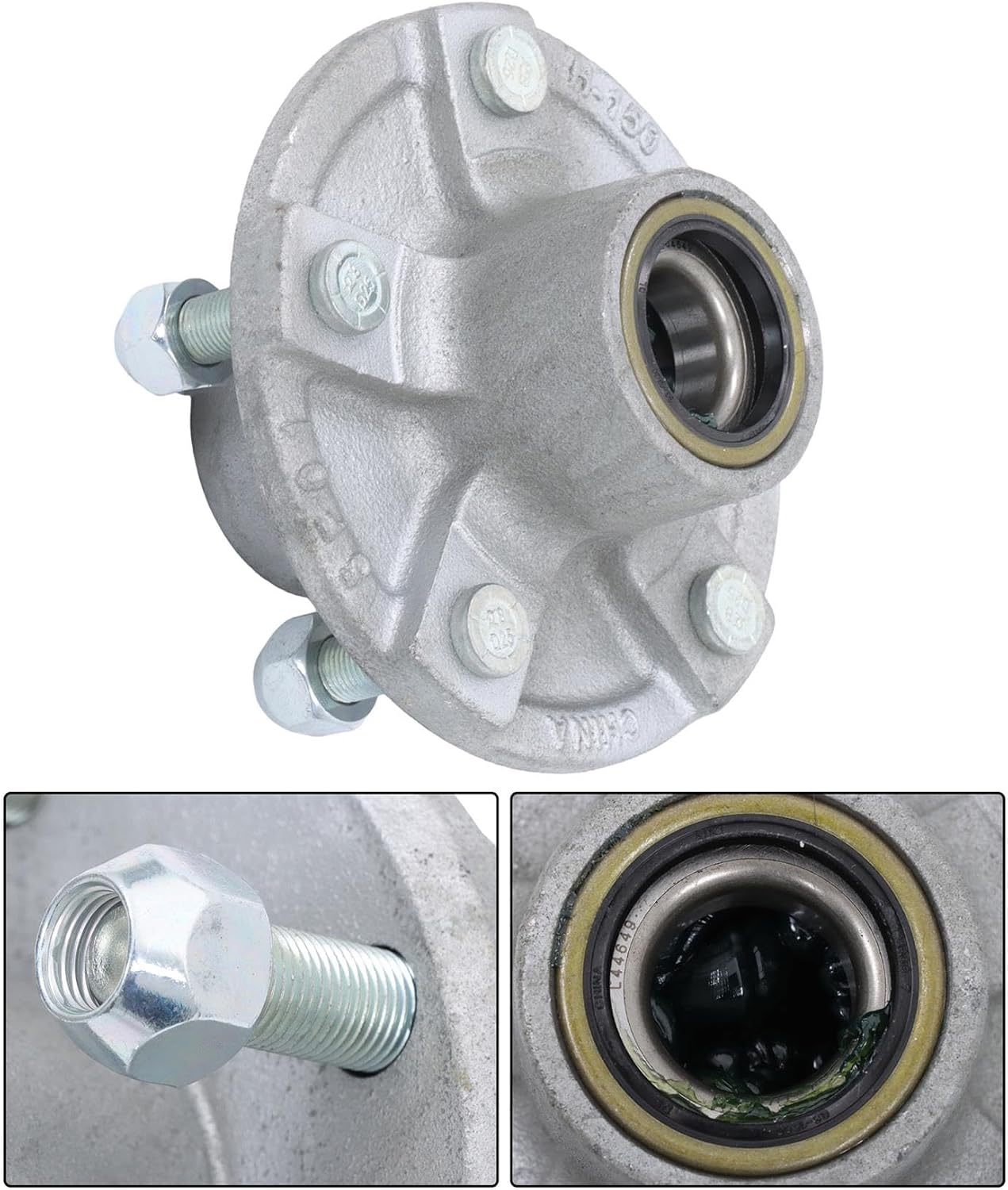 labwork Pre-Assembled Galvanized 5 on 4.5 Inch Trailer Hub Bearing Kit Suitable for 2000lbs and 1-1/16 Inch Spindle
