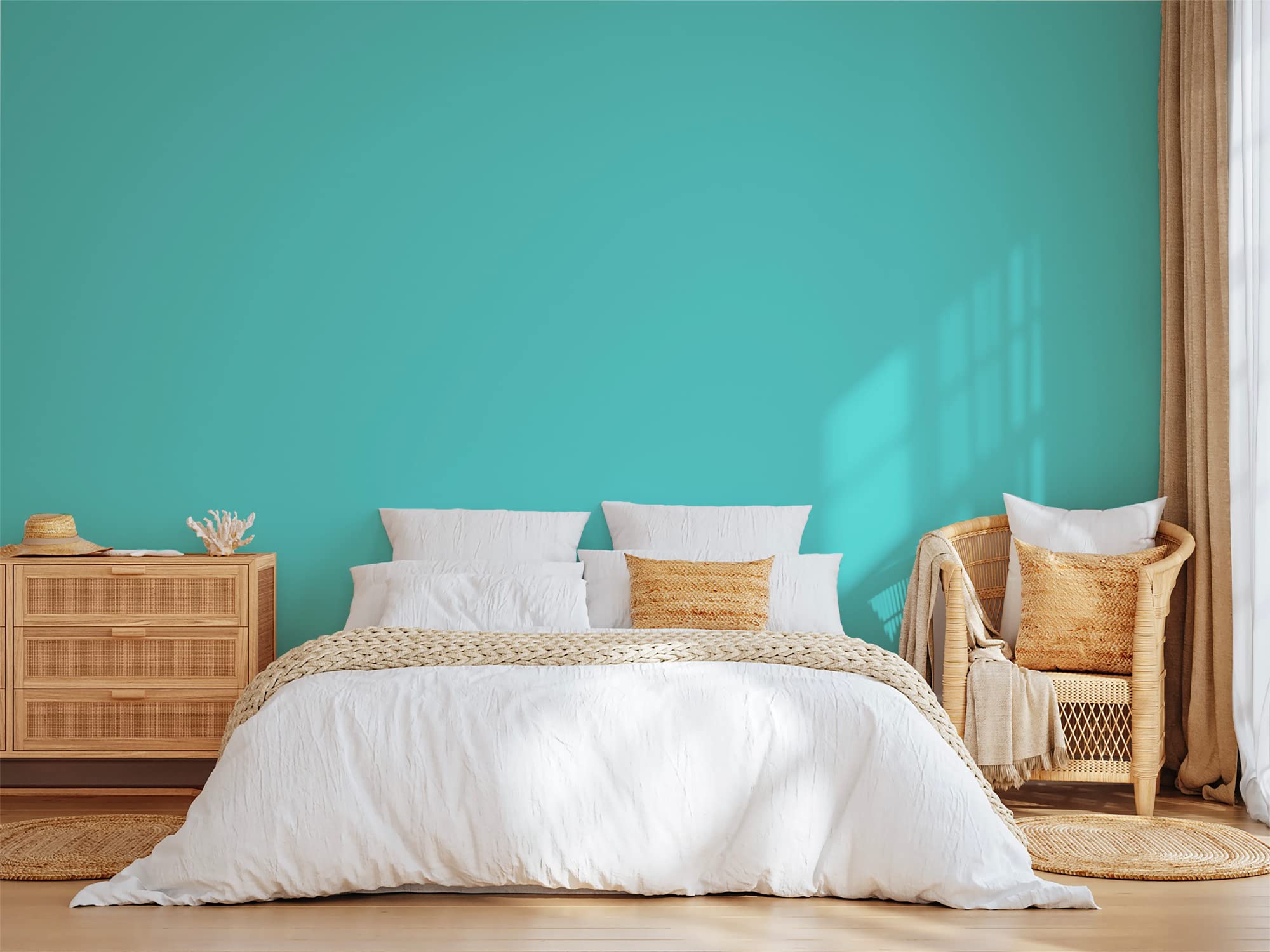 BOX DECO COULEURS Pittura murale naturale ecologica opaca aspetto interno Natura - 2,5 L, Blu Laguna
