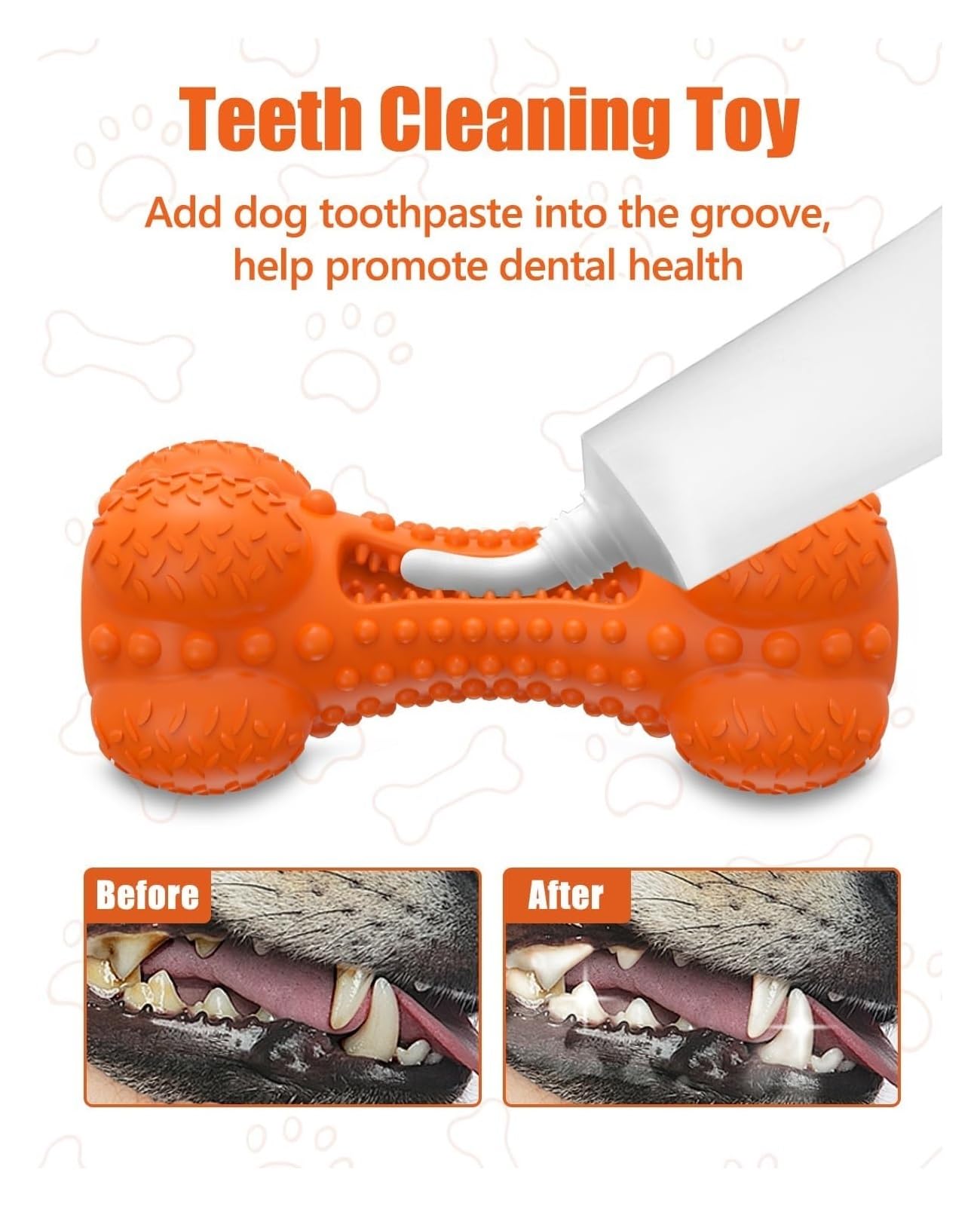 Genérico Juguetes masticables chirriantes for Perros con mordedores agresivos, Huesos de Goma Resistentes y duraderos for la Limpieza Dental, Juguete Indestructible for Mascotas