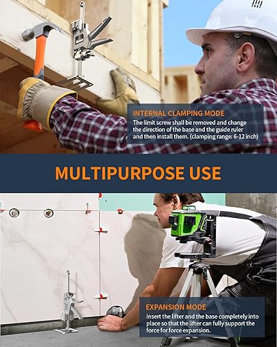 Miniatura 2 de DAYDOOR - Gato de brazo de ahorro de mano de obra 2 piezas de elevación para muebles con dos modos de caída elevación de paneles de yeso carga de