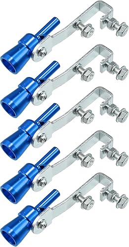 Miniatura 12 de X AUTOHAUX Silenciador de escape de sonido turbo universal de aleación de aluminio tamaño S, silbato para coche, tono dorado, 5 uds