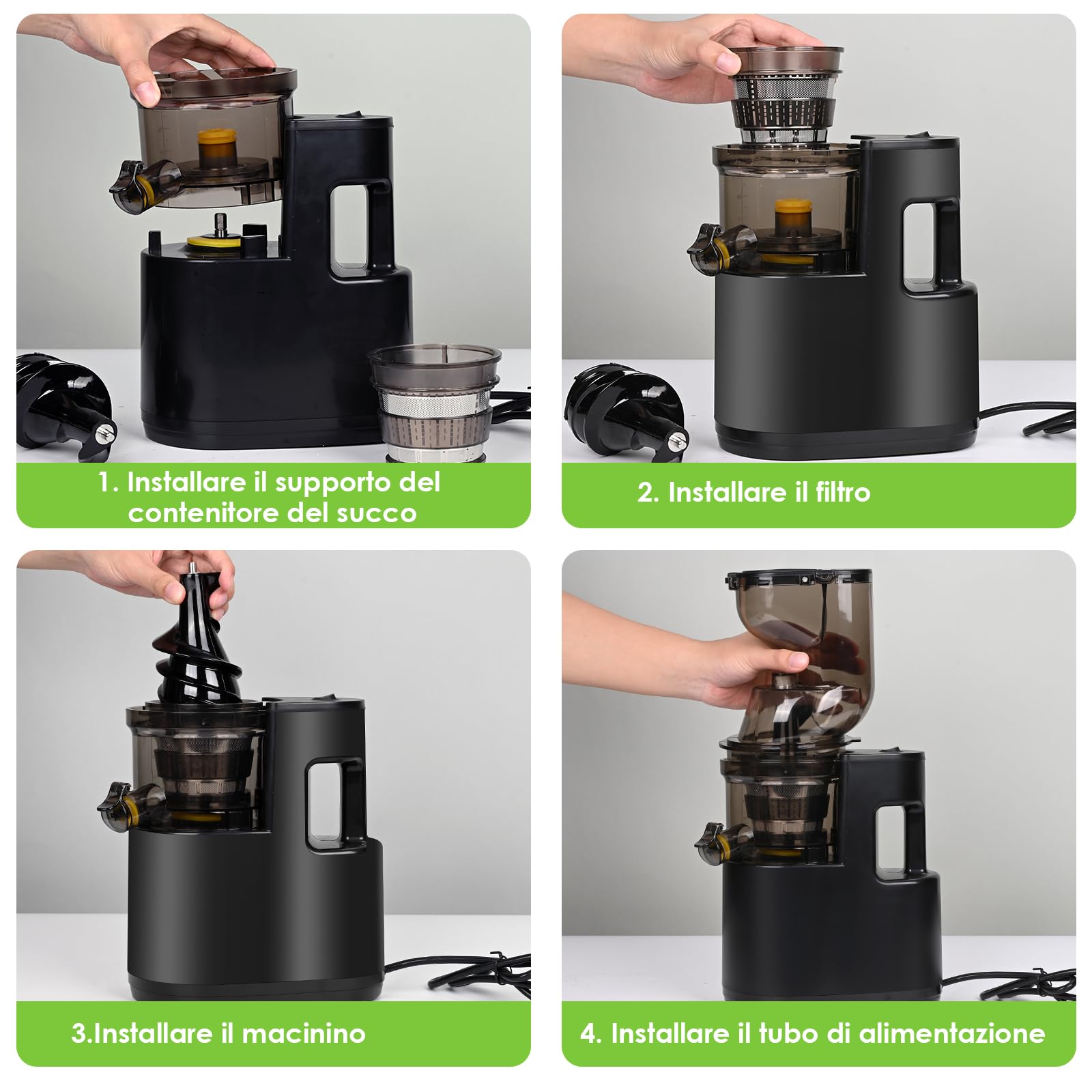 Spremiagrumi Elettrico 550W, Spremuta Arancia Elettrico con Funzione Inversa, Estrattore Frutta e Verdura 100% Senza BPA, Macchina per Succo da 1,2L, Lavabile in Lavastoviglie