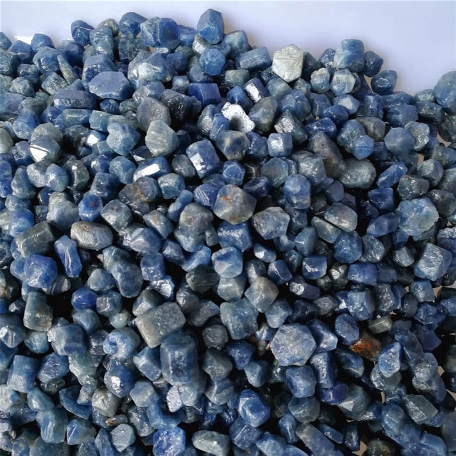 Real Raro 3-9MM Natural sin Calentar Azul Zafiro corindón faceta áspera espécimen Mnerals curación Acuario Grava pecera Piedras Inicio Colecciones (Size : 100g)