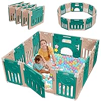 Vista 12 de Corralito para bebés Dripex, corral plegable de 10 paneles para bebés y niños pequeños, área de juego portátil ajustable, centro de actividades