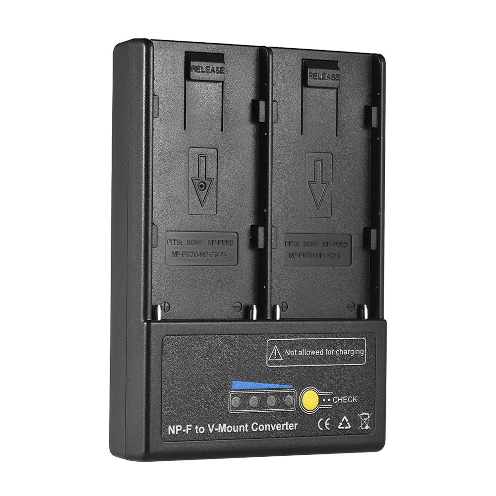 Fotga Piastra Adattatore Da Doppia NP-F550 A V-Mount – Uscite D-Tap, DC, USB E USB-C Per Alimentare Monitor E Luci
