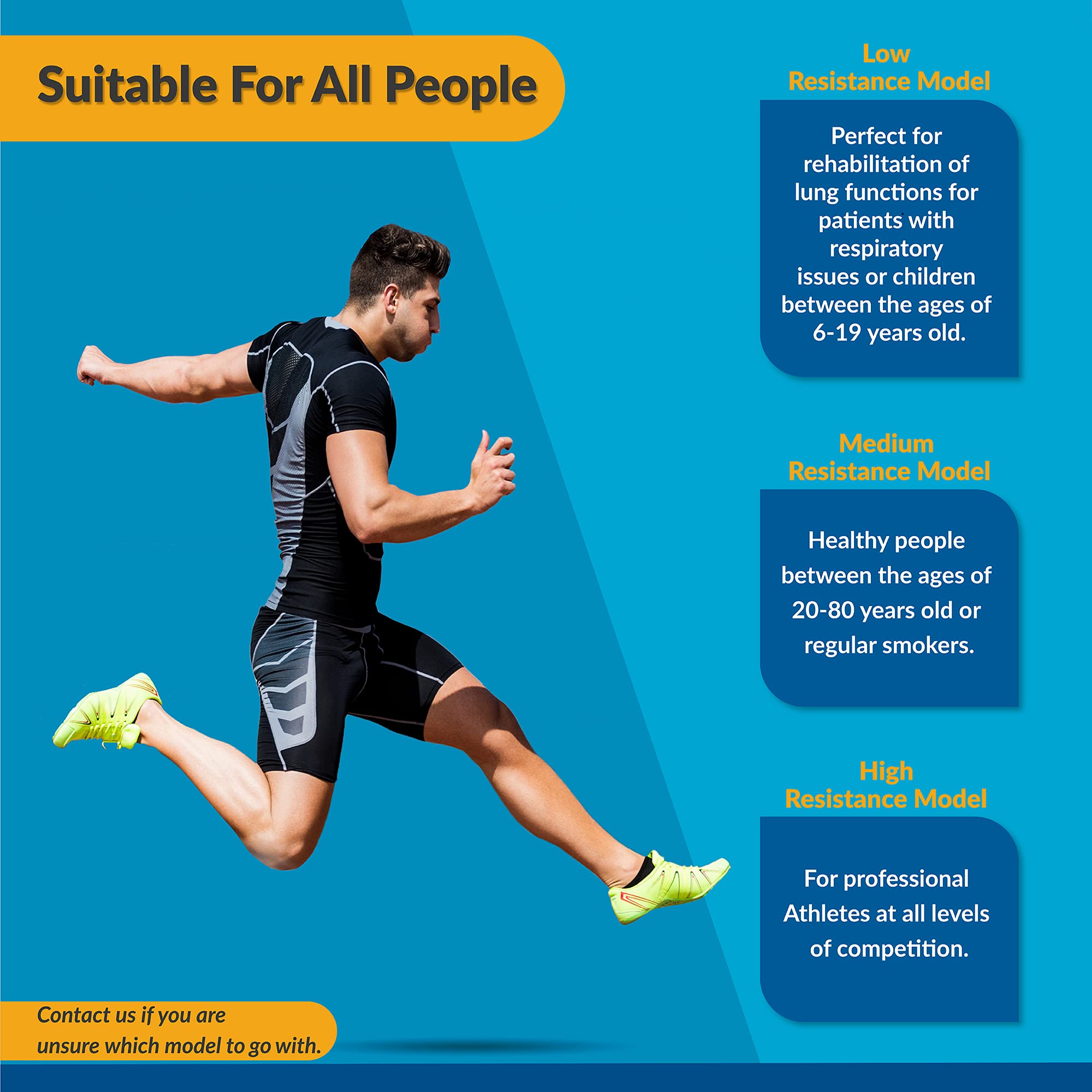 Breathing Trainer Exerciser Improve & Train Lung Endurance Athletes, COPD, Smokers, Asthma