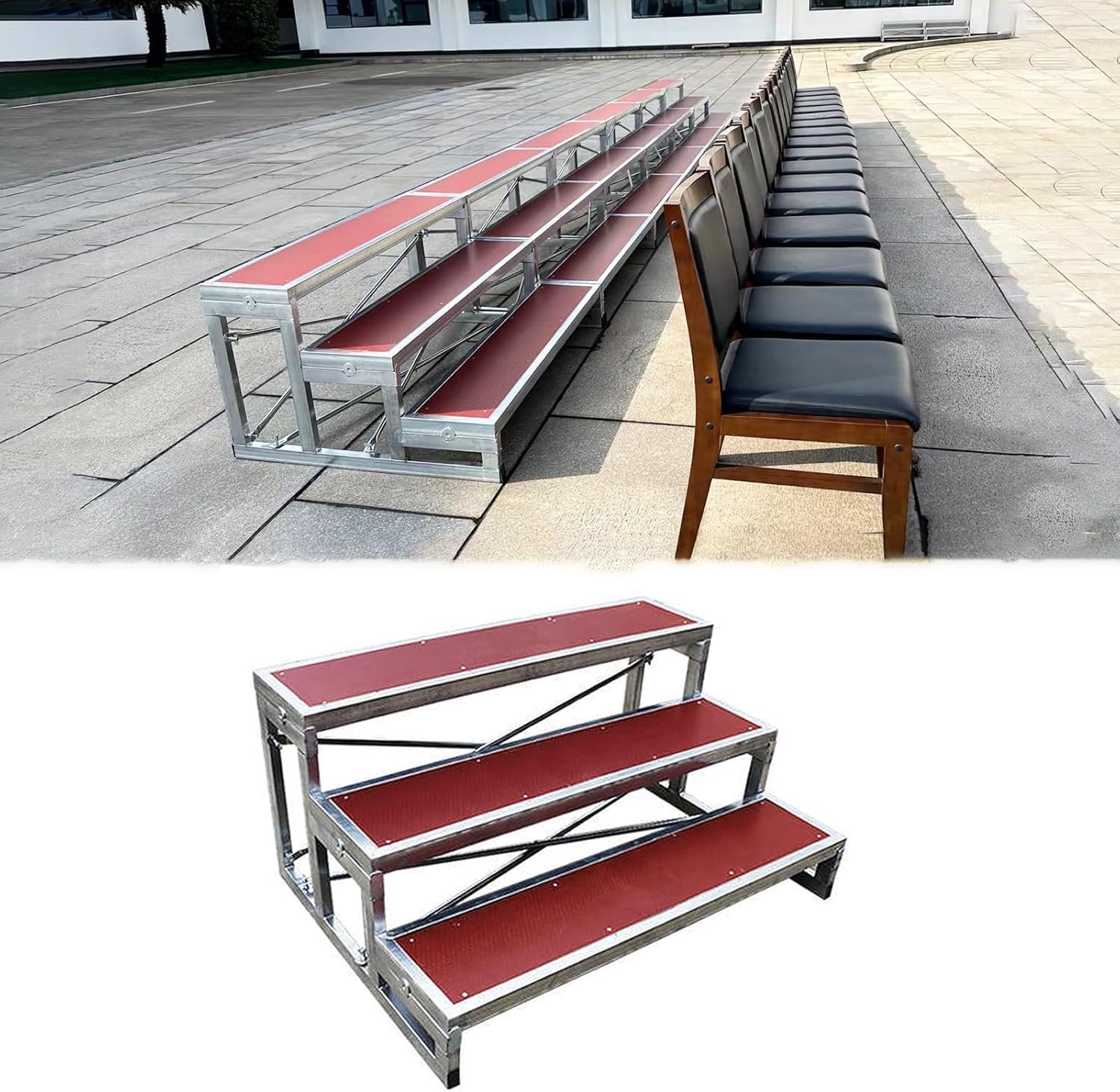 K3mq9rw 3 Tiers Modular Stage Flooring Adjustable Three-Tier Portable Choir Stand, Ideal For School And Corporate Performances(3 Tiers)