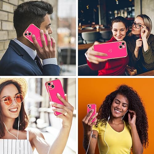 Miniatura 7 de GUAGUA Funda compatible con iPhone 13 de 6.1 pulgadas, delgada, suave TPU con bonito patrón de corazón para mujeres, niñas y hombres, fundas