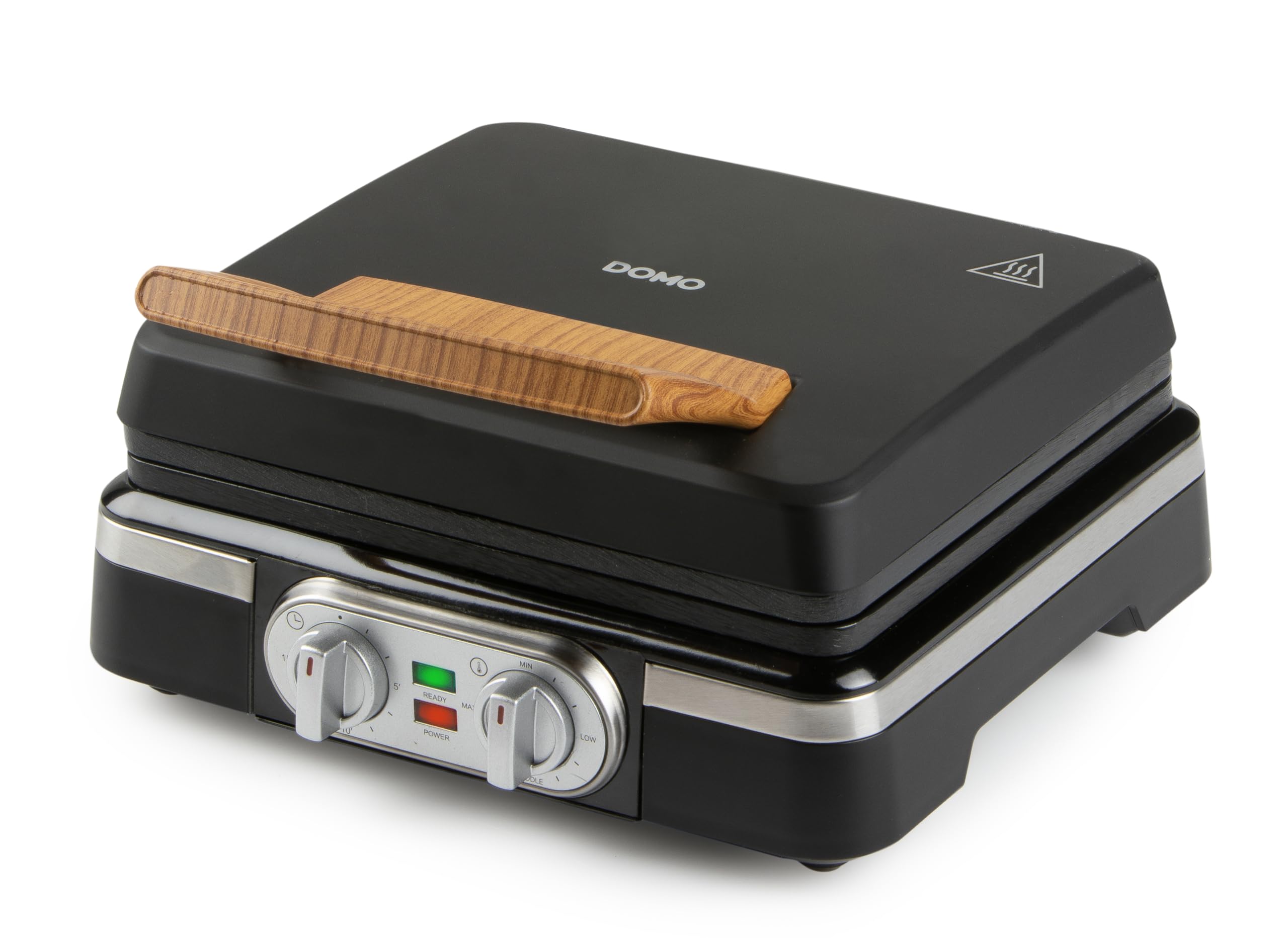 DOMO DO9281W Waffeleisen - Waffelautomat - Doppelwaffeleisen für Belgische Waffeln - Antihaftbeschichtung - 1520W - Schwarz