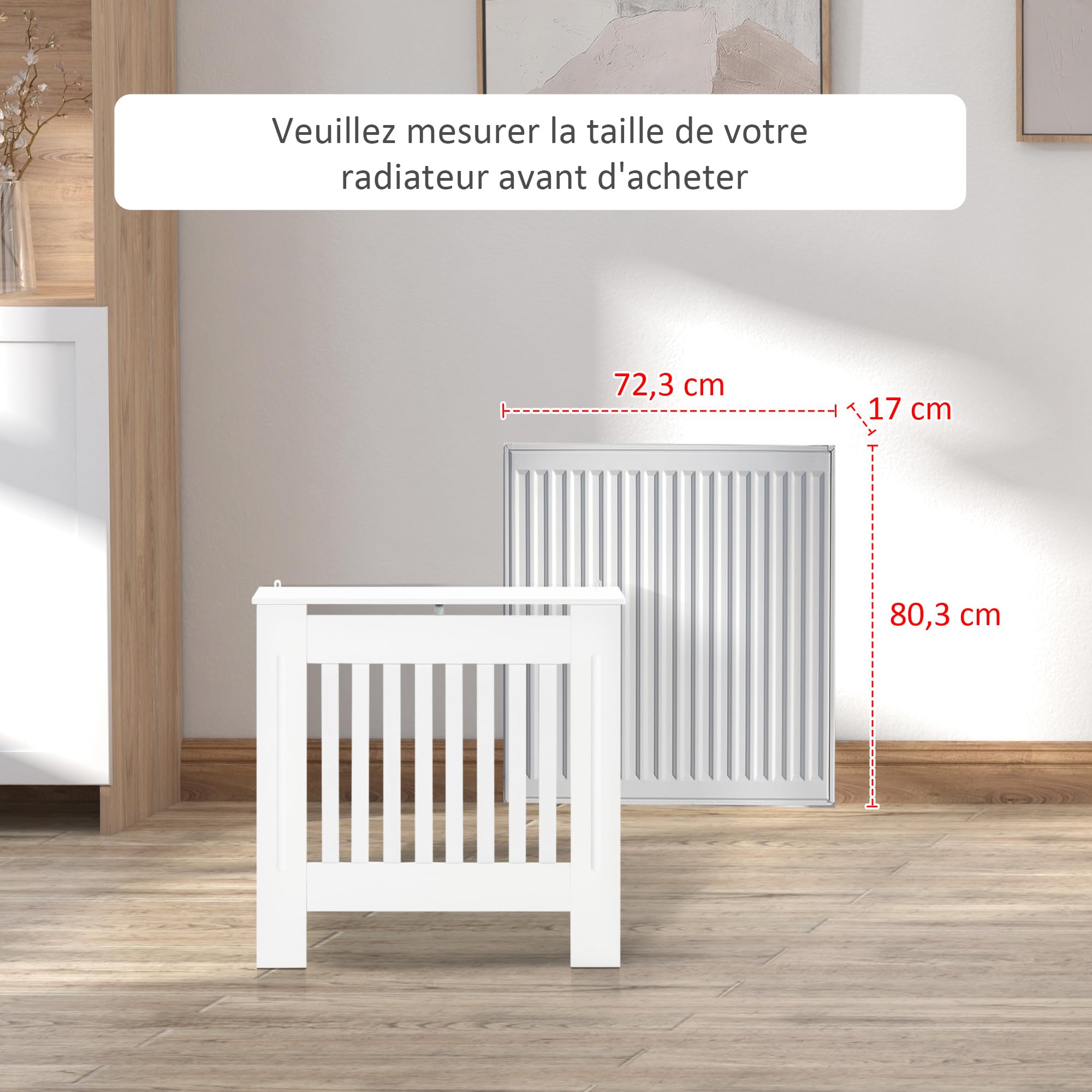 ECD Germany Cubierta para Radiador Diseño de Láminas 78 x 19 x 82 cm
