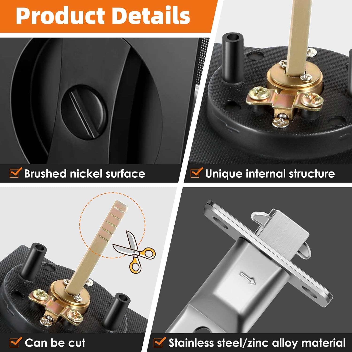 Pocket Door Lock, Pocket Door Hardware, Matte Black Pocket Door Hardware,Pocket Door Edge Pull kit,Pocket Door Privacy Lock,Square Design (Black keyless Model)