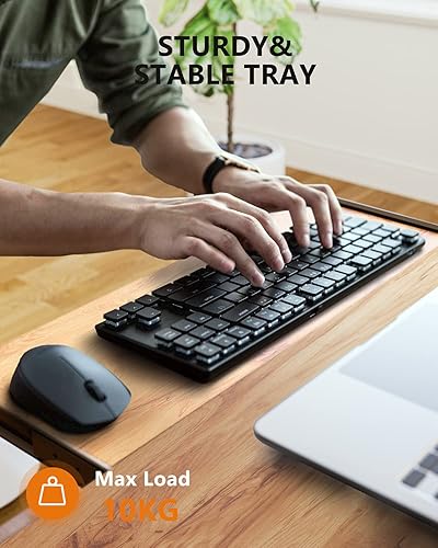 Miniatura 2 de Cubiker Escritorio eléctrico de pie, 55 x 24 pulgadas de altura ajustable con bandeja para teclado, estación de trabajo ergonómica para oficina en