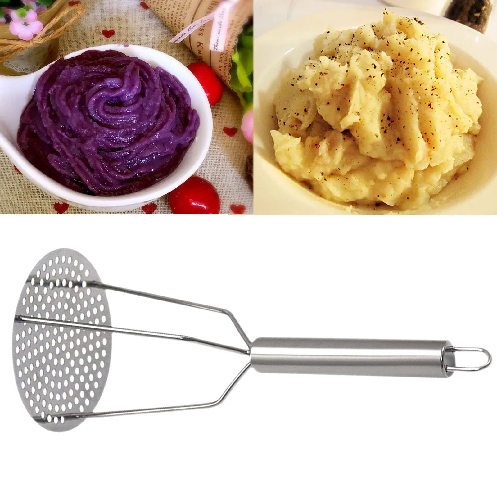 Outils de cuisine pour la cuisson - Presse-purée professionnel - Ustensile de cuisine - Presse-purée robuste - Pour pommes de terre, légumes,