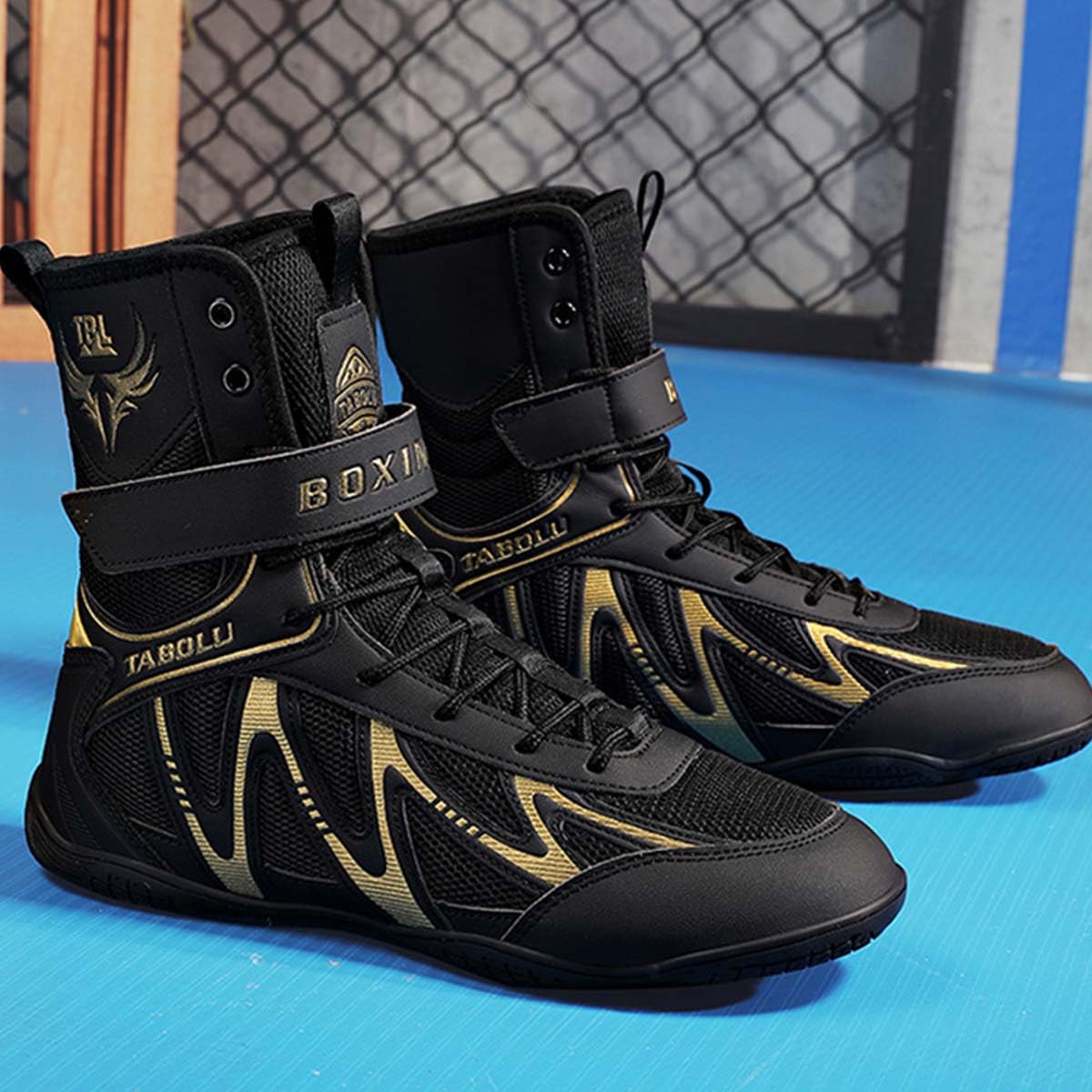 SDEQA Zapatos De Boxeo Hombre Zapatos de Entrenamiento Lucha Transpirables Interiores Botas de Fitness Competición Marciales,Juvenil