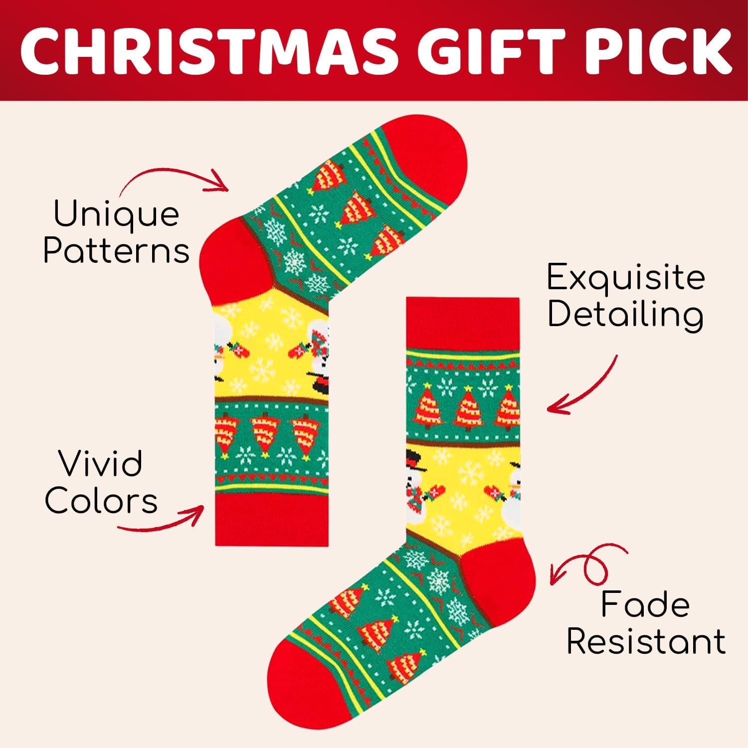 HAPPYPOP Christmas Socks for Kids - Unisex Xmas Sock Gift Ideas for Teen Girls Boys 4 Pack - Image 6