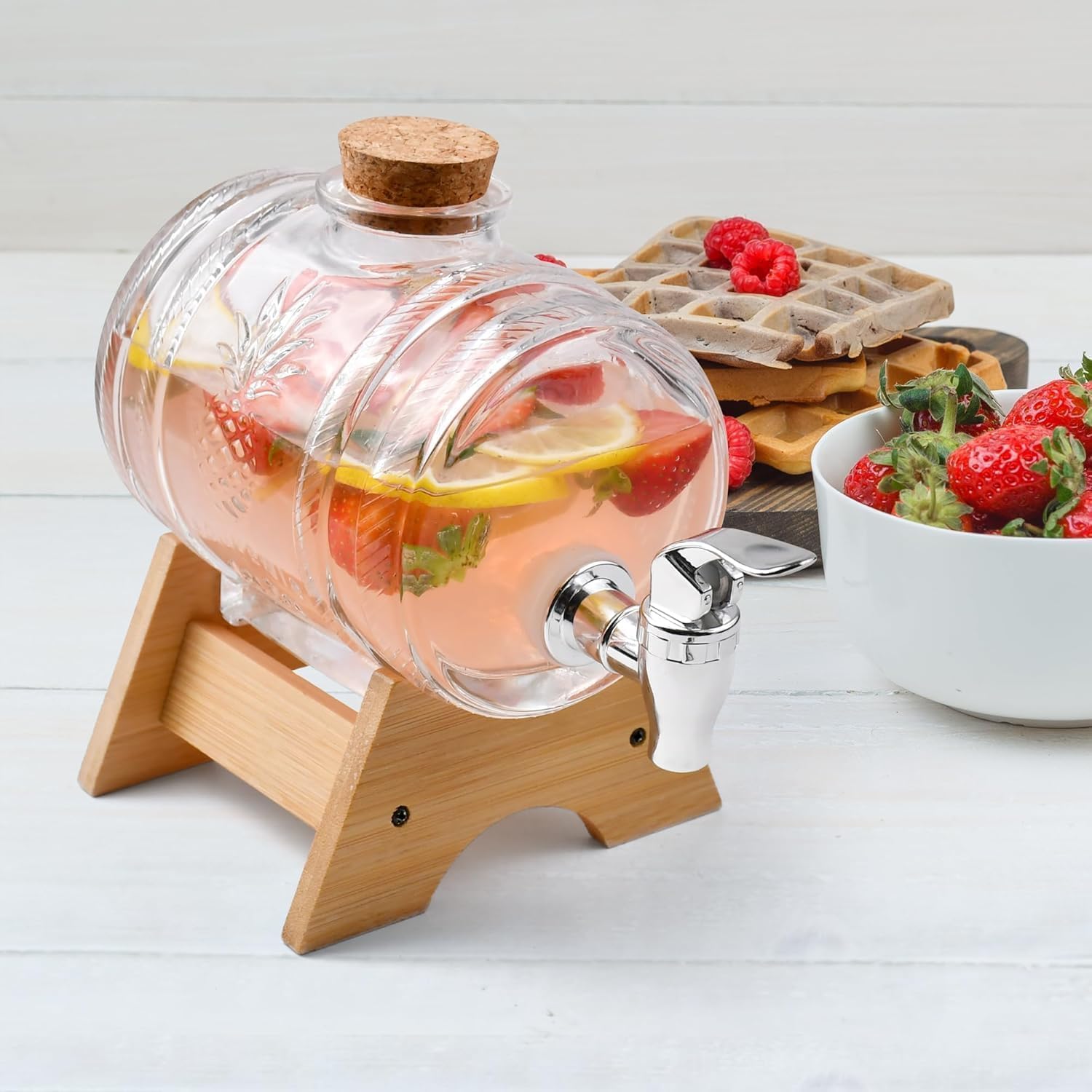 Gibson Home 146 Fl. Oz. Duval Glass Beverage Dispenser With Wooden Lid And Handle 985117163M - The Home Depot - View #10