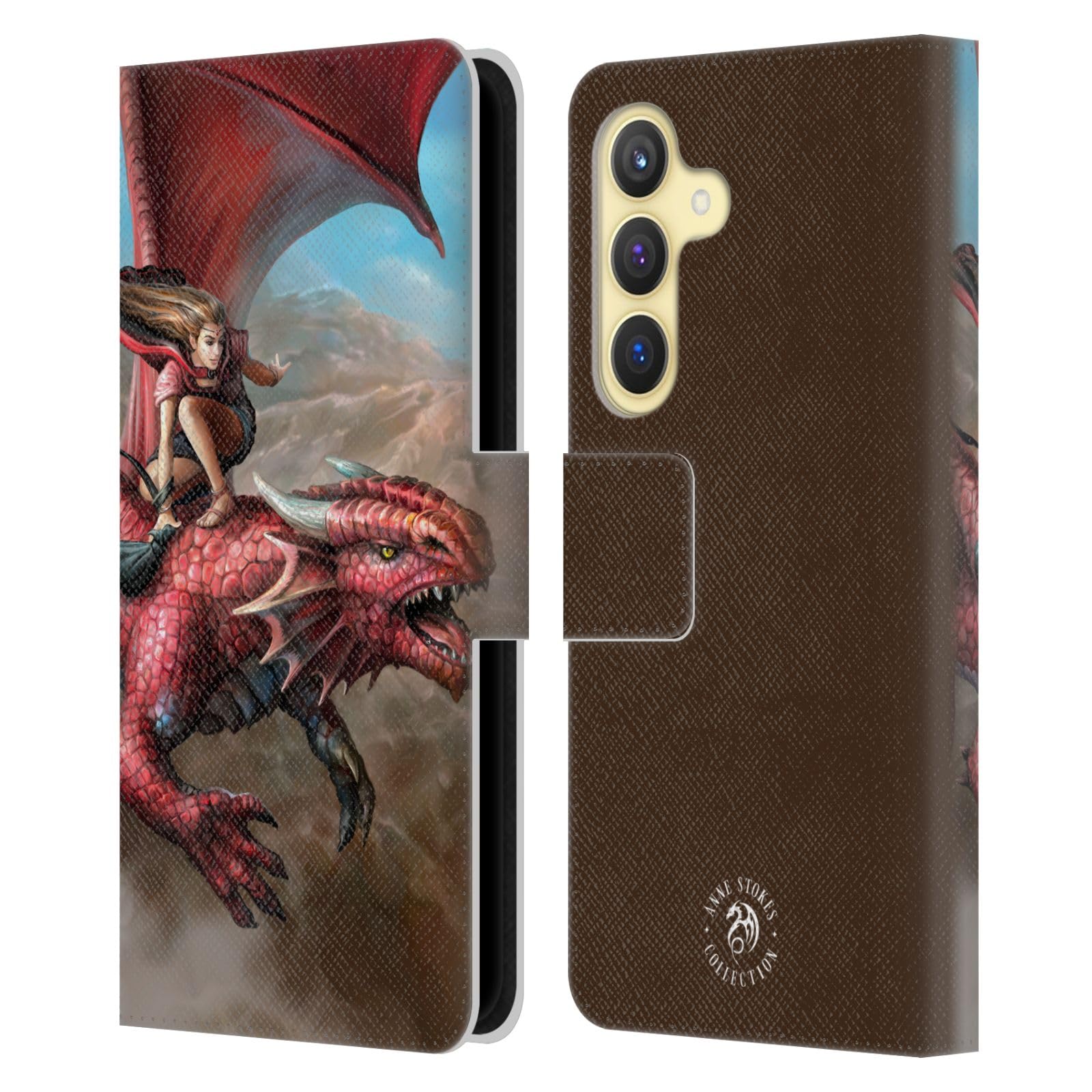 Funda de cuero Samsung Galaxy S24 5G Anne Stokes Dragones tipo libro 7