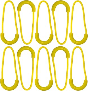 AERZETIX - C62963 - Juego de 10 Cordones/tiradores decorativos con punta en plástico para cursor de cremallera - para maleta anorak chaqueta mochila deportivo - color amarillo