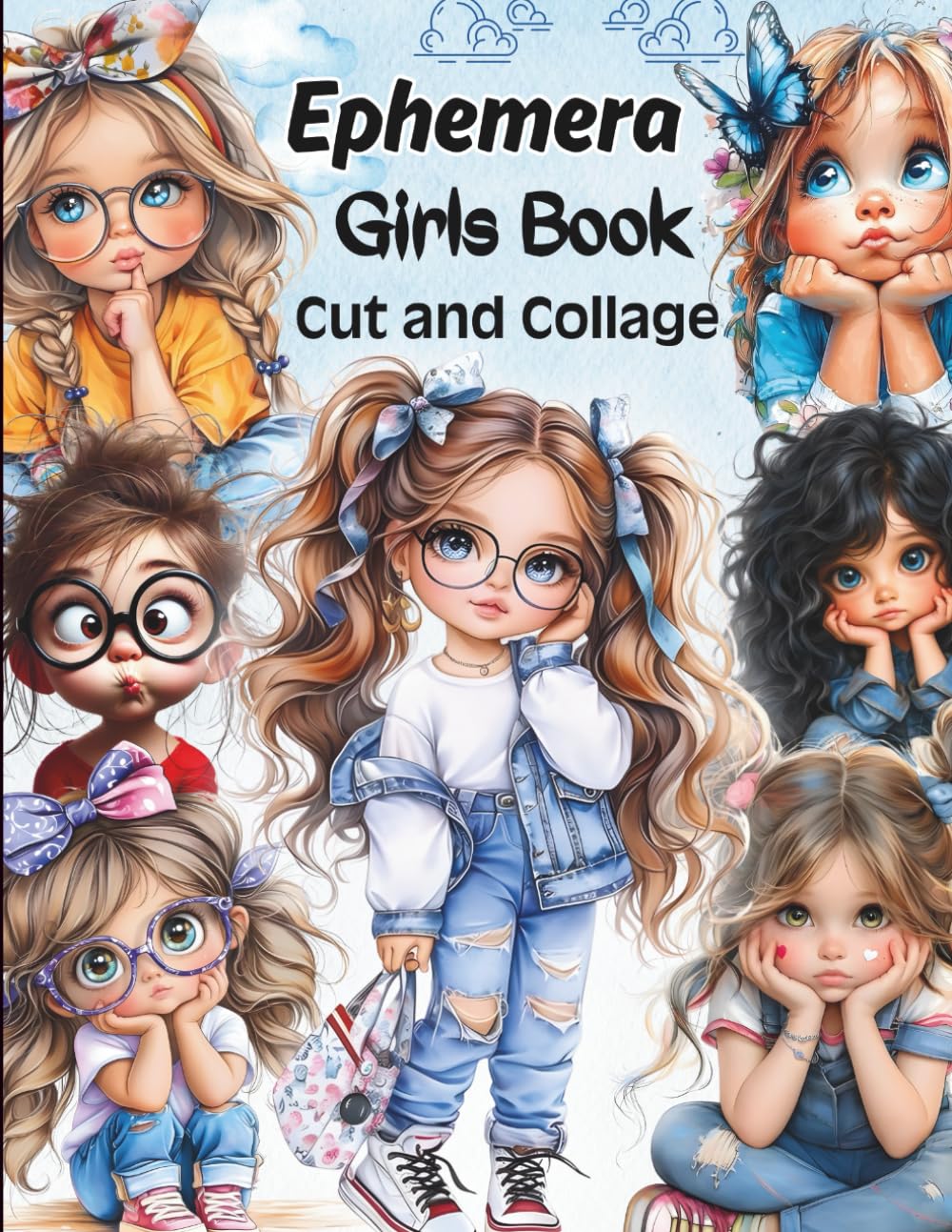 Ephemera Girls Vintage Collage For Art Journaling And scrapbooking: A book with 170+ Images To Cut Out, for Junk Journals, Mixed Media