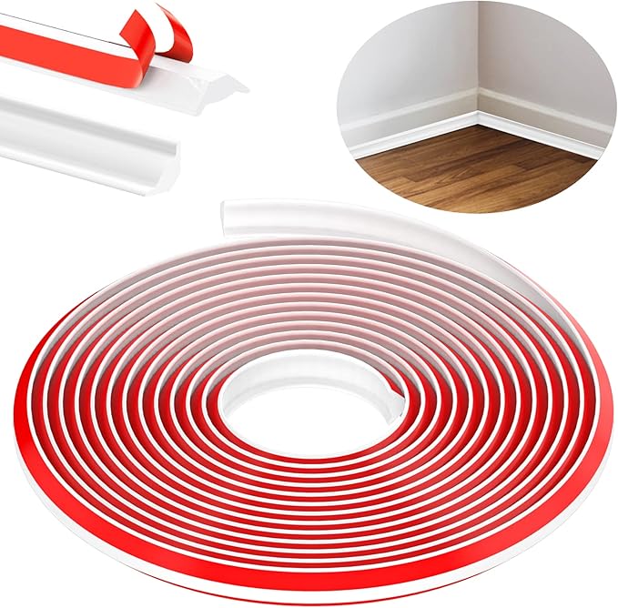 TPE Quadrant Trim, 6M Flexible Moulding Wall Corner Trim Self Adhesive