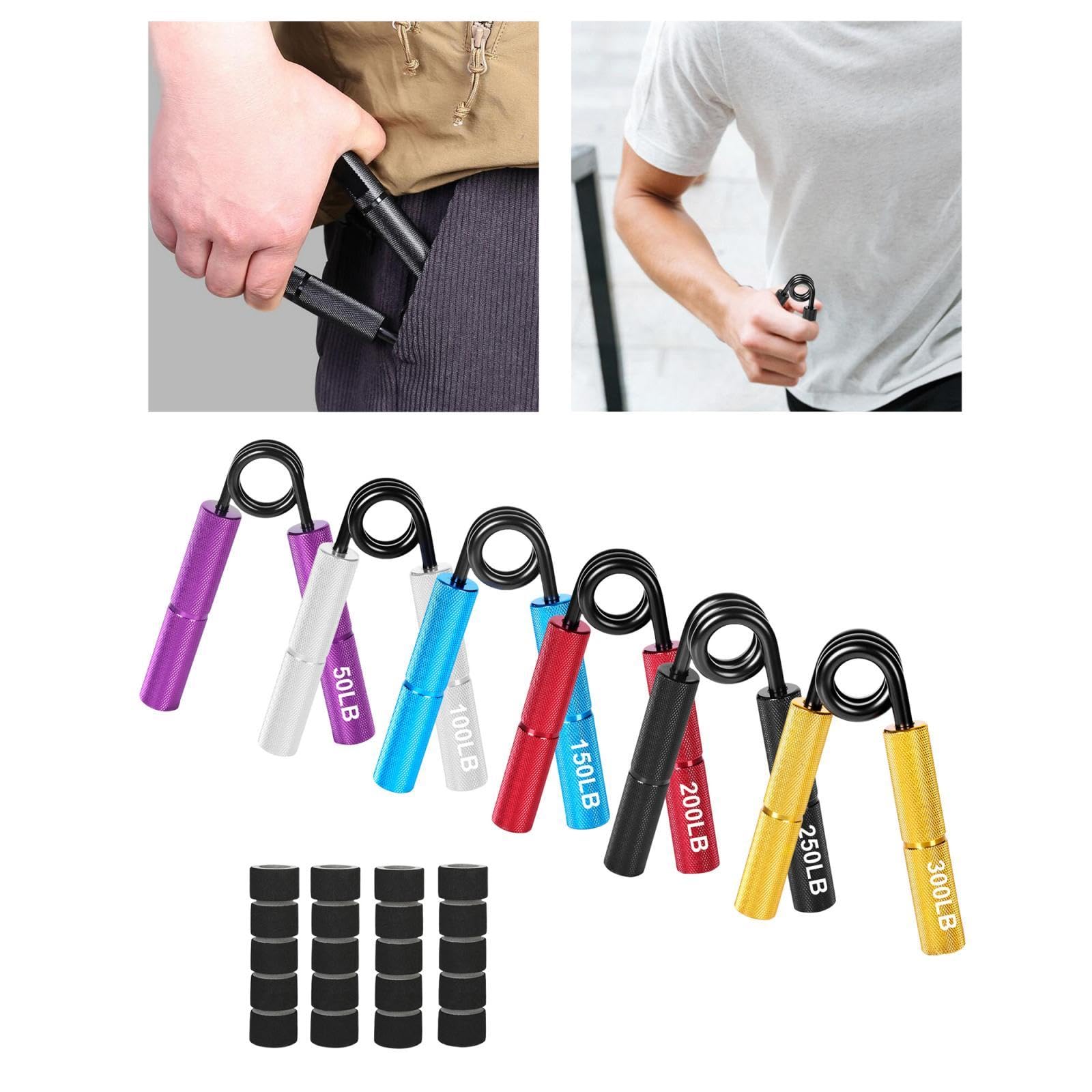 6 Piezas Fortalecedor de Mano Entrenador de Agarre Ejercitador de Dedos Herramienta de Ejercicio Muscular Material de Acero para