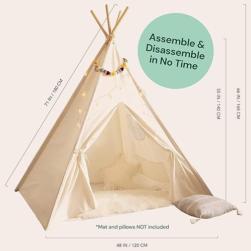 Miniatura 8 de Tienda de campaña para tipis para niños con cadena de luz tienda de campaña para tipis para niños tienda de campaña para niños  Tienda de campaña